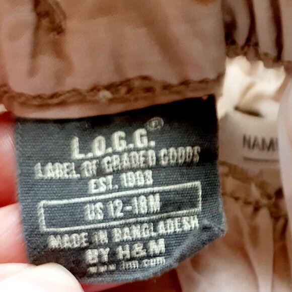 L.O.G.G. H&M Boys Pants Khaki Elastic Waist Pull On 12-18 Months - Picture 5 of 8